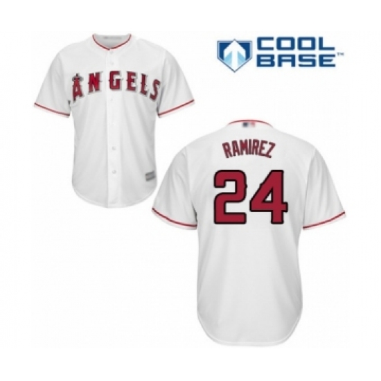 Youth Los Angeles Angels of Anaheim #24 Noe Ramirez Authentic White Home Cool Base Baseball Player Jersey - Ujersey