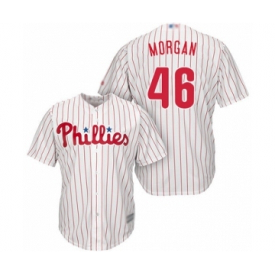 Youth Philadelphia Phillies #46 Adam Morgan Authentic White Red Strip Home Cool Base Baseball Player Jersey - Ujersey