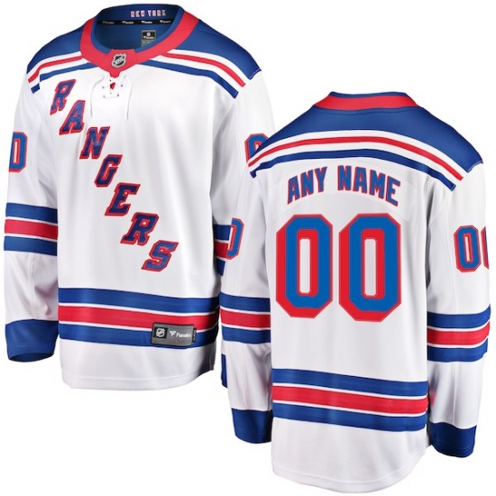 Men's New York Rangers Fanatics Branded White Away Breakaway Custom Jersey - Ujersey