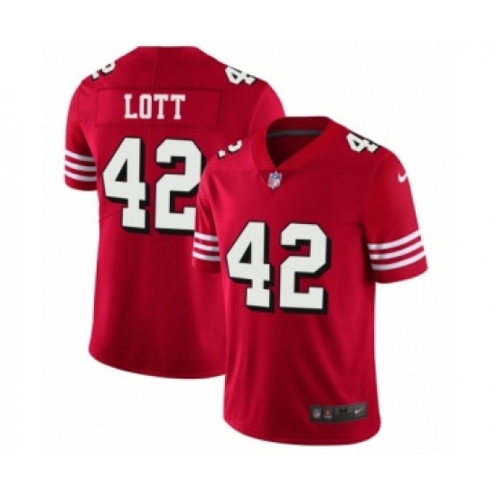 Men's San Francisco 49ers #42 Ronnie Lott Limited Red Rush Vapor Untouchable Football Jerseys - Ujersey