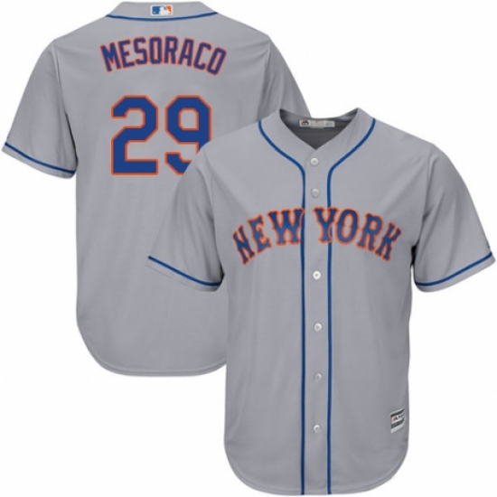 Youth Majestic New York Mets #29 Devin Mesoraco Authentic Grey Road Cool Base MLB Jersey - Ujersey