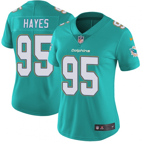 Women's Nike Miami Dolphins #95 William Hayes Aqua Green Team Color Vapor Untouchable Limited Player NFL Jersey - Ujersey