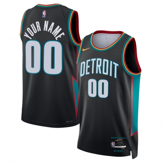 Men's Detroit Pistons Active Player Custom Black 2025-26 City Edition Stitched Basketball Jersey - Ujersey