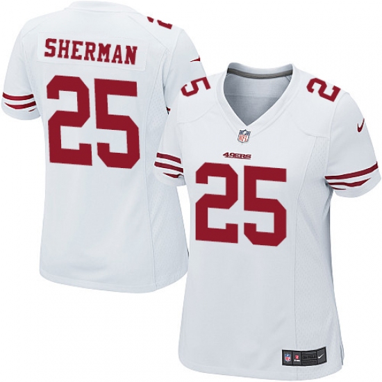 Women's Nike San Francisco 49ers #25 Richard Sherman Game White NFL Jersey - Ujersey