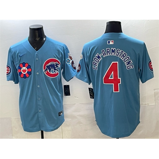 Men's Chicago Cubs #4 Pete Crow-Armstrong Blue 2025 Tokyo Series 2nd Alternate Limited Stitched Baseball Jersey - ujerseystore