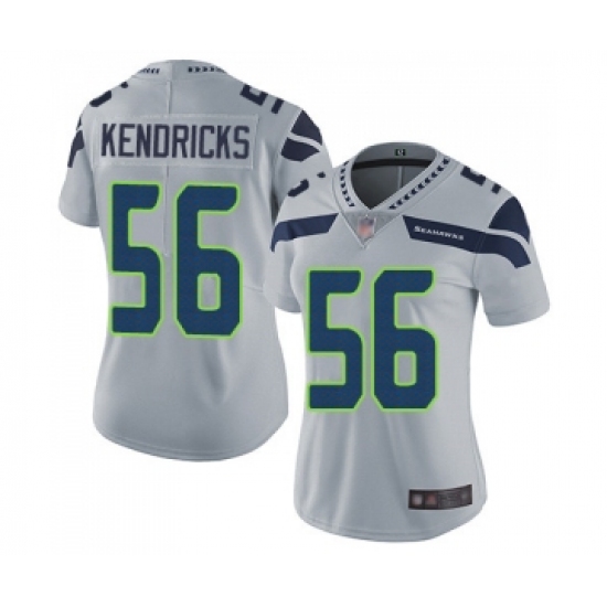 Women's Seattle Seahawks #56 Mychal Kendricks Grey Alternate Vapor Untouchable Limited Player Football Jersey - Ujersey