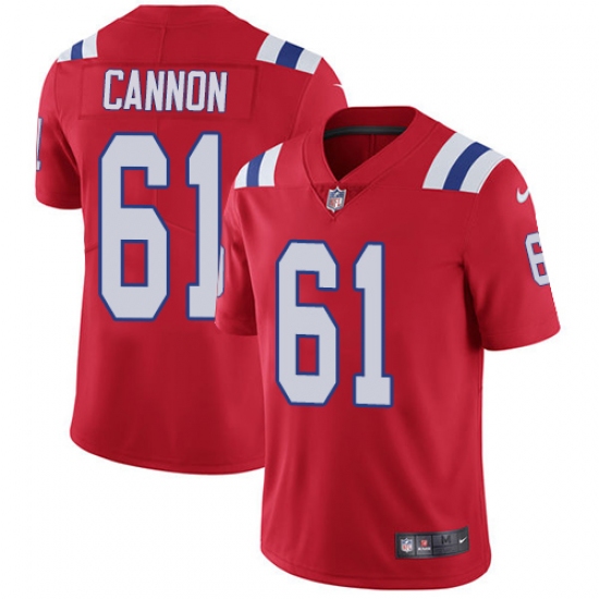 Men's Nike New England Patriots #61 Marcus Cannon Red Alternate Vapor Untouchable Limited Player NFL Jersey - Ujersey