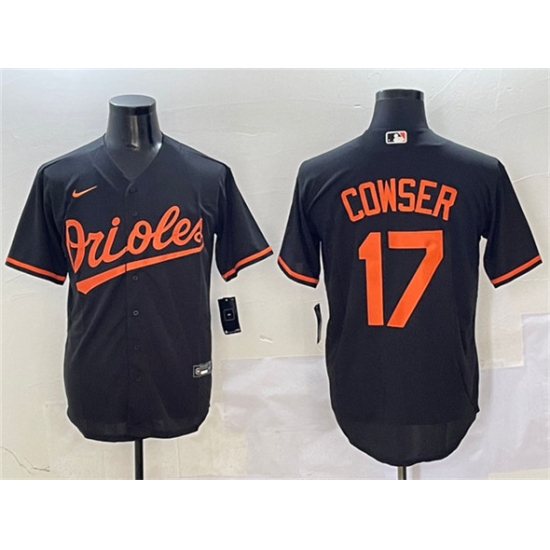 Men's Baltimore Orioles #17 Colton Cowser Black Cool Base Stitched Jersey - Ujersey