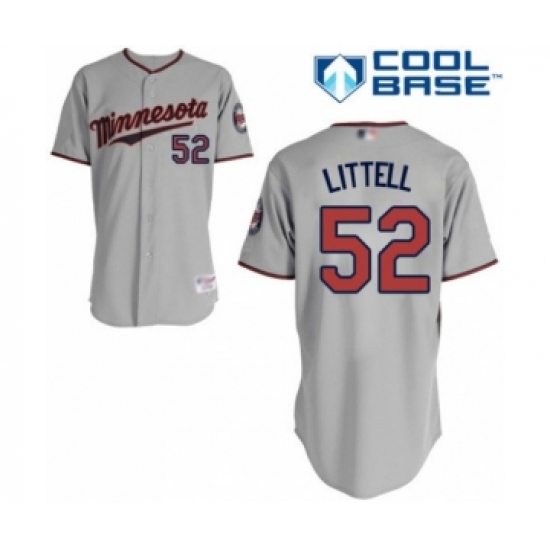 Men's Minnesota Twins #52 Zack Littell Authentic Grey Road Cool Base Baseball Player Jersey - Ujersey
