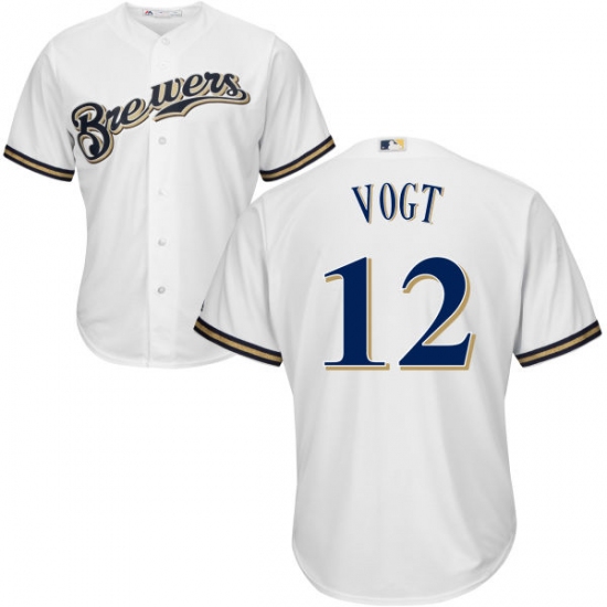 Youth Majestic Milwaukee Brewers #12 Stephen Vogt Authentic White Home Cool Base MLB Jersey - Ujersey