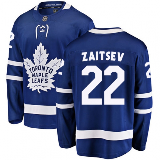 Youth Toronto Maple Leafs #22 Nikita Zaitsev Fanatics Branded Royal Blue Home Breakaway NHL Jersey - Ujersey