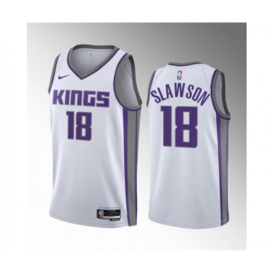 Men's Sacramento Kings #18 Jalen Slawson White 2023 Draft Association Edition Stitched Jersey - Ujersey