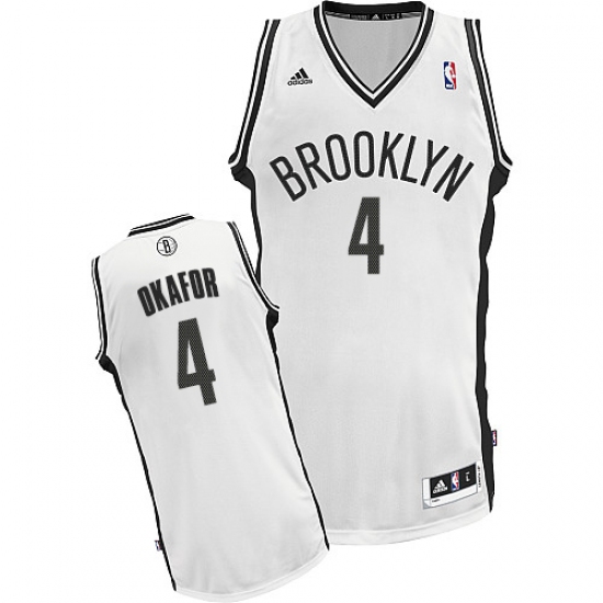 Youth Adidas Brooklyn Nets #4 Jahlil Okafor Swingman White Home NBA Jersey - Ujersey