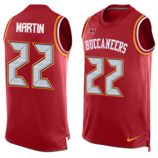 Men's Nike Tampa Bay Buccaneers #22 Doug Martin Limited Red Player Name & Number Tank Top NFL Jersey - Ujersey