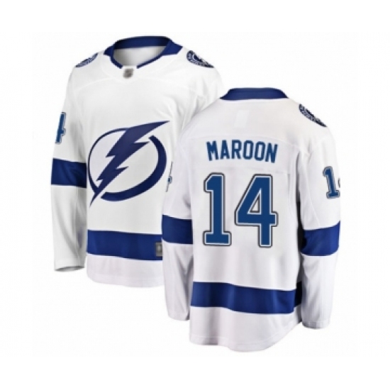 Men's Tampa Bay Lightning #14 Patrick Maroon Fanatics Branded White Away Breakaway Hockey Jersey - Ujersey