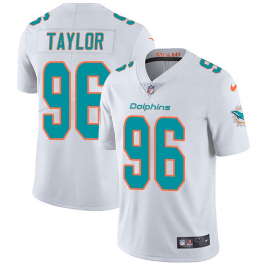 Men's Nike Miami Dolphins #96 Vincent Taylor White Vapor Untouchable Limited Player NFL Jersey - Ujersey
