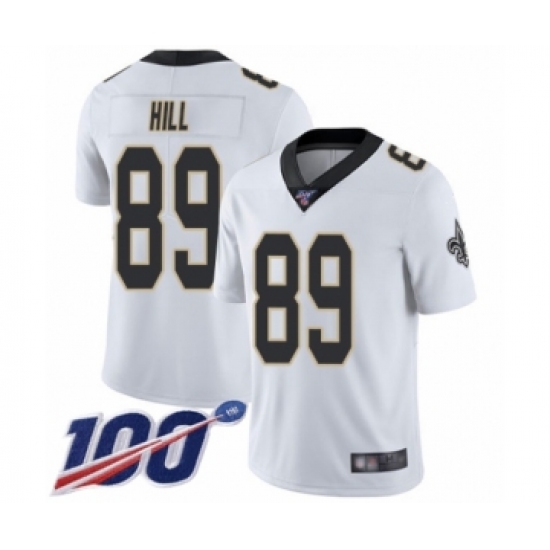 Men's New Orleans Saints #89 Josh Hill White Vapor Untouchable Limited Player 100th Season Football Jersey - Ujersey