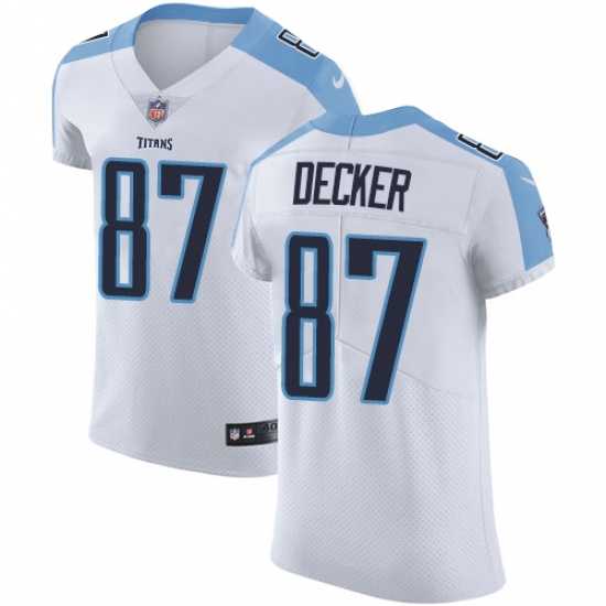 Men's Nike Tennessee Titans #87 Eric Decker White Vapor Untouchable Elite Player NFL Jersey