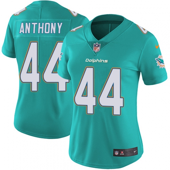 Women's Nike Miami Dolphins #44 Stephone Anthony Aqua Green Team Color Vapor Untouchable Limited Player NFL Jersey - Ujersey