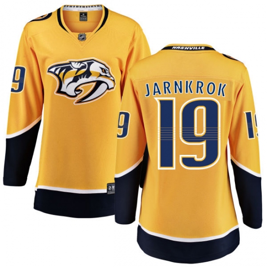 Women's Nashville Predators #19 Calle Jarnkrok Fanatics Branded Gold Home Breakaway NHL Jersey - Ujersey