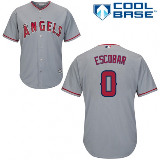 Youth Majestic Los Angeles Angels of Anaheim #0 Yunel Escobar Replica Grey Road Cool Base MLB Jersey - Ujersey