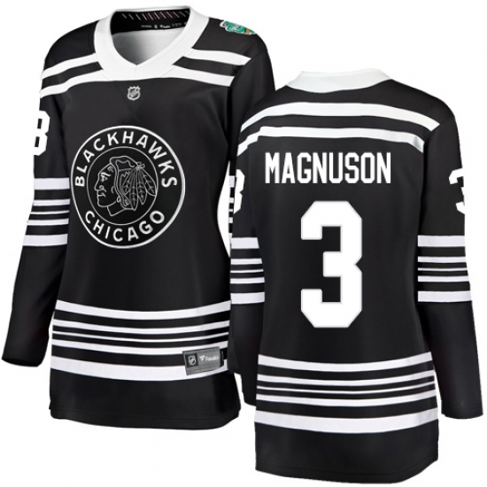 Women's Chicago Blackhawks #3 Keith Magnuson Black 2019 Winter Classic Fanatics Branded Breakaway NHL Jersey - Ujersey