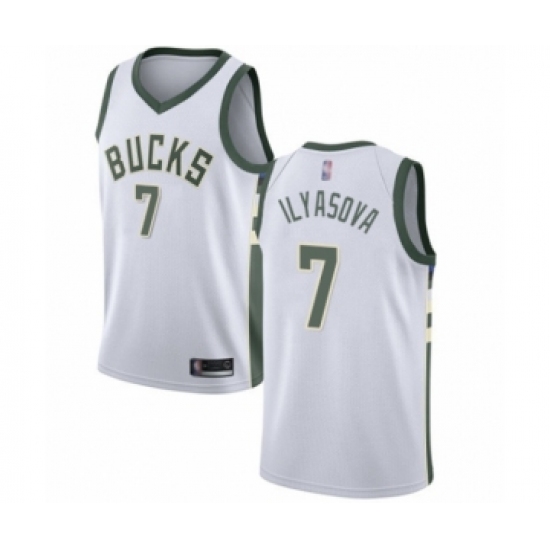 Youth Milwaukee Bucks #7 Ersan Ilyasova Swingman White Basketball Jersey - Association Edition - Ujersey