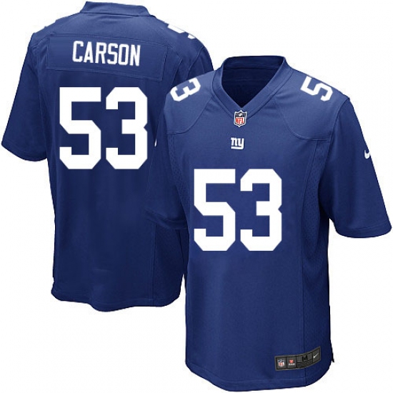 Men's Nike New York Giants #53 Harry Carson Game Royal Blue Team Color NFL Jersey - Ujersey