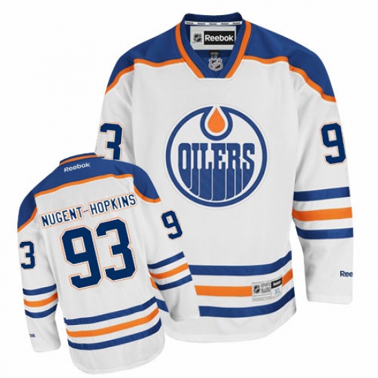 Women's Reebok Edmonton Oilers #93 Ryan Nugent-Hopkins Authentic White Away NHL Jersey - Ujersey