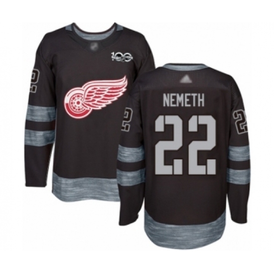 Men's Detroit Red Wings #22 Patrik Nemeth Authentic Black 1917-2017 100th Anniversary Hockey Jersey - Ujersey