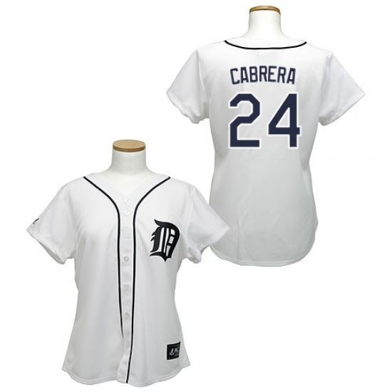 Women's Majestic Detroit Tigers #24 Miguel Cabrera Authentic White MLB Jersey - Ujersey