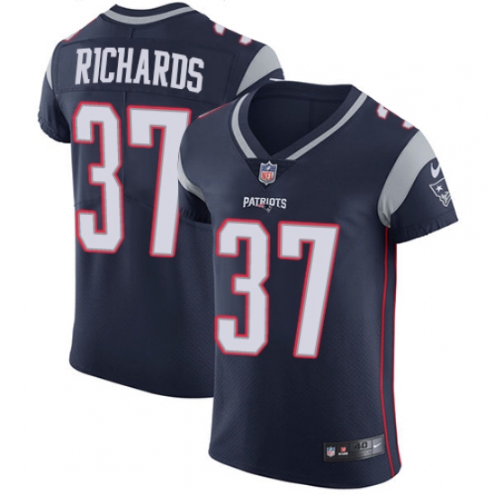 Men's Nike New England Patriots #37 Jordan Richards Navy Blue Team Color Vapor Untouchable Elite Player NFL Jersey - Ujersey