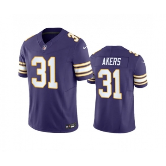 Men's Minnesota Vikings #31 Cam Akers Purple 2023 F.U.S.E. Vapor Throwback Limited Stitched Jersey - Ujersey