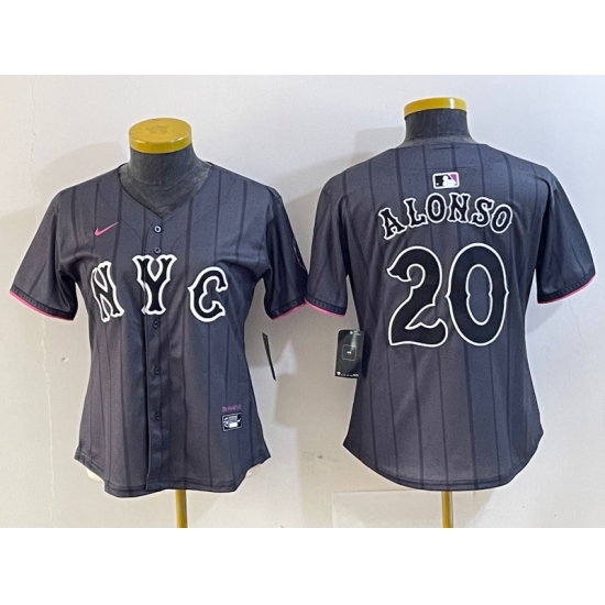 Women's New York Mets #20 Pete Alonso Grey 2024 City Connect Cool Base Stitched Jersey - Ujersey