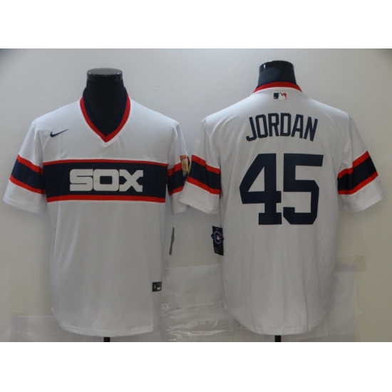 Men's Nike Chicago White Sox #45 Michael Jordan White Alternate Flex Base Authentic Collection Jersey - Ujersey