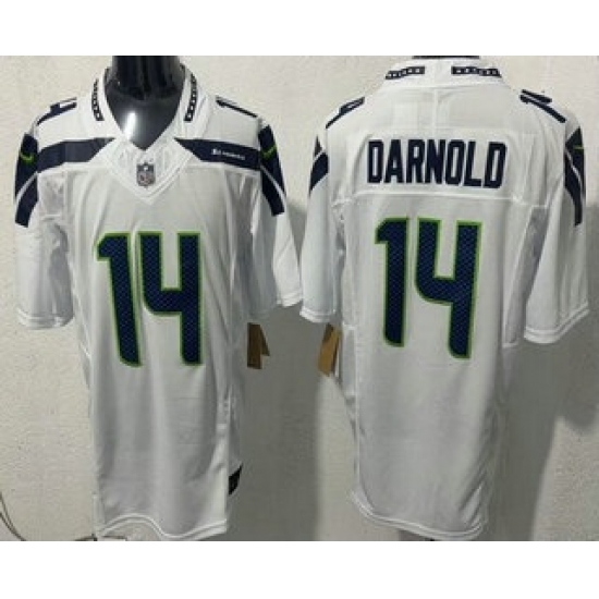 Men's Seattle Seahawks #14 Sam Darnold Limited White FUSE Vapor Jersey - Ujersey