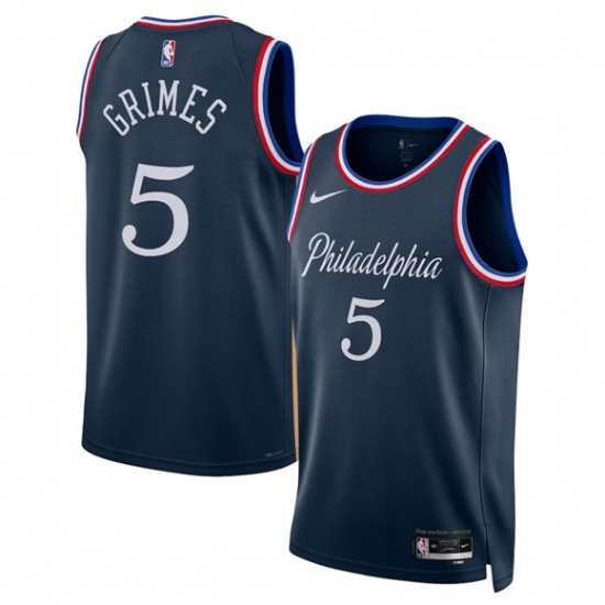 Men's Philadelphia 76ers #5 Quentin Grimes Navy 2025-26 City Edition Swingman Stitched Jersey - Ujersey
