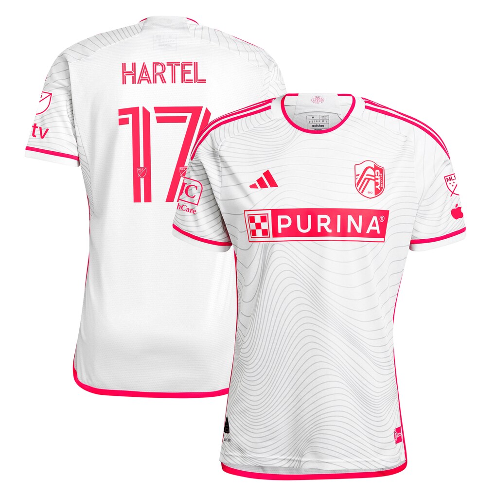 Men's St. Louis City SC Marcel Hartel adidas White 2024 The Confluence Kit Authentic Player Jersey - Ujersey