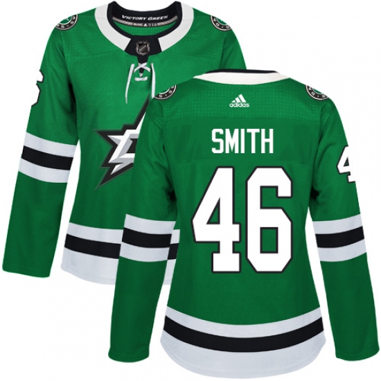 Women's Adidas Dallas Stars #46 Gemel Smith Premier Green Home NHL Jersey - Ujersey
