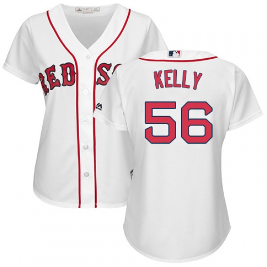 Women's Majestic Boston Red Sox #56 Joe Kelly Authentic White Home MLB Jersey - Ujersey