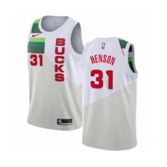 Women's Nike Milwaukee Bucks #31 John Henson White Swingman Jersey - Earned Edition - Ujersey
