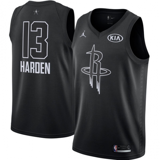 Men's Nike Jordan Houston Rockets #13 James Harden Swingman Black 2018 All-Star Game NBA Jersey - Ujersey