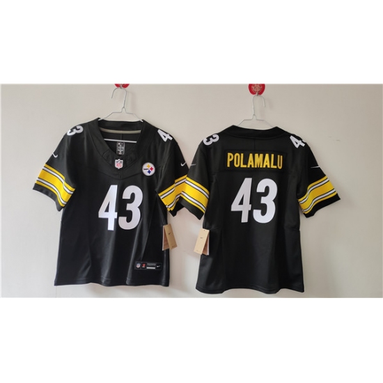 Women's Pittsburgh Steelers #43 Troy Polamalu F.U.S.E. Black Vapor Football Stitched Jersey - Ujersey