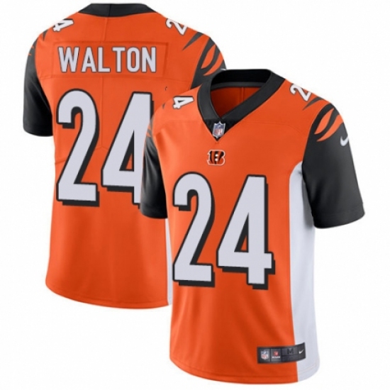 Men's Nike Cincinnati Bengals #24 Mark Walton Orange Alternate Vapor Untouchable Limited Player NFL Jersey - Ujersey