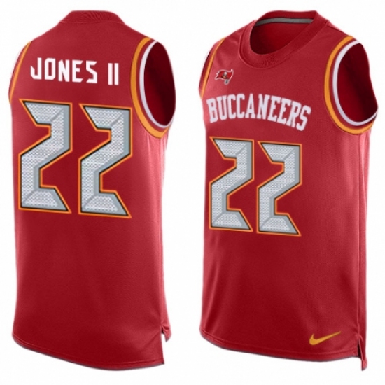 Men's Nike Tampa Bay Buccaneers #22 Ronald Jones II Limited Red Player Name & Number Tank Top NFL Jersey - Ujersey