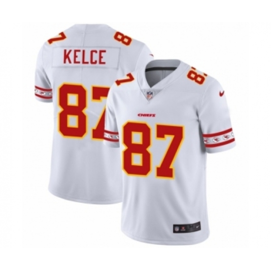 Men's Kansas City Chiefs #87 Travis Kelce White Team Logo Cool Edition Jersey - Ujersey