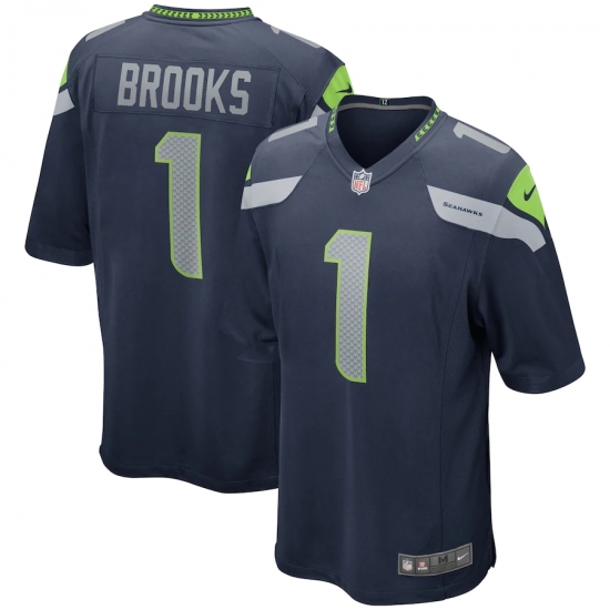 Men's Seattle Seahawks #1 Jordyn Brooks Nike Navy 2020 NFL Draft First Round Pick Game Jersey.webp - Ujersey