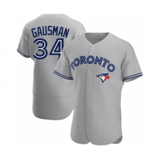 MEN'S TORONTO BLUE JAYS #34 #34 KEVIN GAUSMAN GRAY ROAD JERSEY - Ujersey
