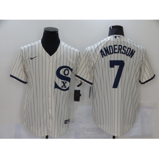 Men's Nike Chicago White Sox #7 Tim Anderson Cream Game 2021 Field of Dreams Jersey - Ujersey