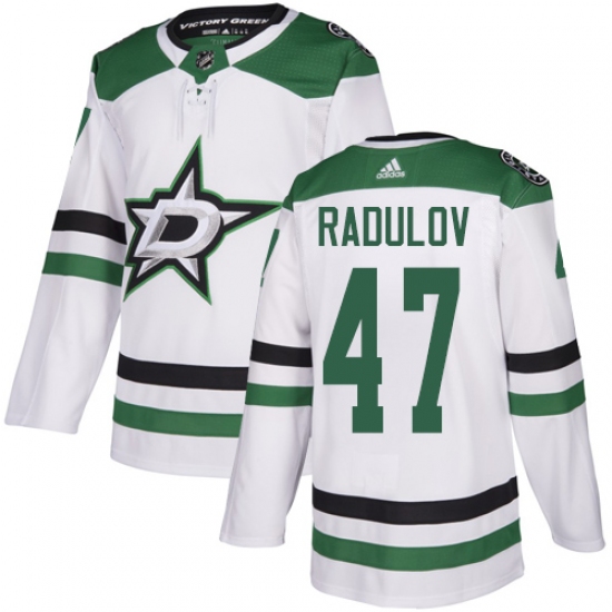 Men's Adidas Dallas Stars #47 Alexander Radulov White Road Authentic Stitched NHL Jersey - Ujersey